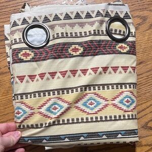 Tribal Patterned Curtain with Grommets